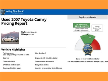 2007 Toyota Camry Hybrid XLE   - Photo 23 - San Diego, CA 92126