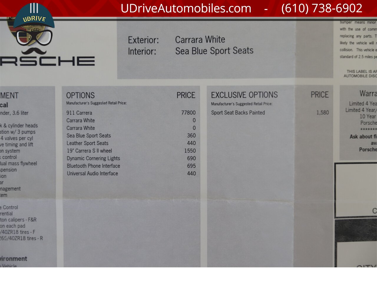 2010 Porsche 911 997.2 6 Spd Blue Lthr Sport Seats White Seat Backs  Bluetooth Detailed Service History - Photo 46 - West Chester, PA 19382