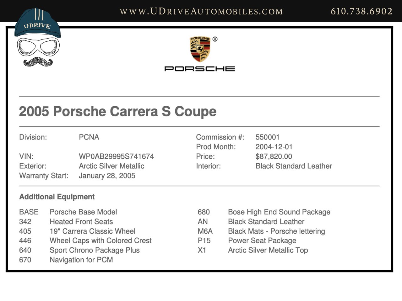 2005 Porsche 911 Carrera S 6 Speed Manual 8k MIles Sport Chrono  Nav Bose Pwr Seat Pkg 997 - Photo 2 - West Chester, PA 19382