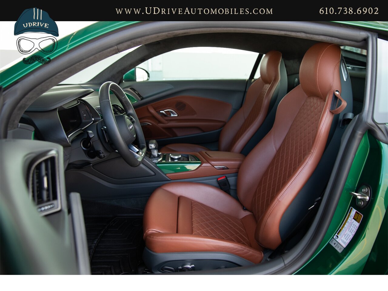 2017 Audi R8 Audi Exclusive Avocado Green Vermont Brown Leather  Diamond Stitching V10 Carbon Fiber - Photo 34 - West Chester, PA 19382