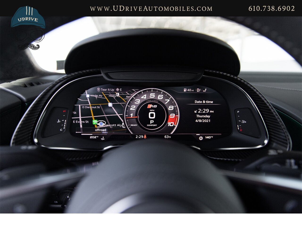 2017 Audi R8 Audi Exclusive Avocado Green Vermont Brown Leather  Diamond Stitching V10 Carbon Fiber - Photo 37 - West Chester, PA 19382