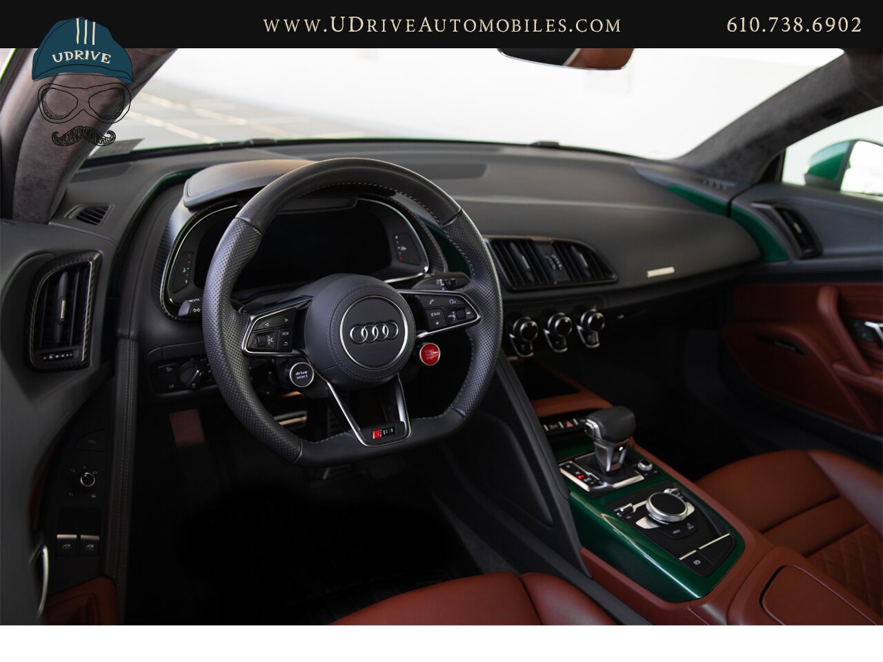 2017 Audi R8 Audi Exclusive Avocado Green Vermont Brown Leather  Diamond Stitching V10 Carbon Fiber - Photo 35 - West Chester, PA 19382