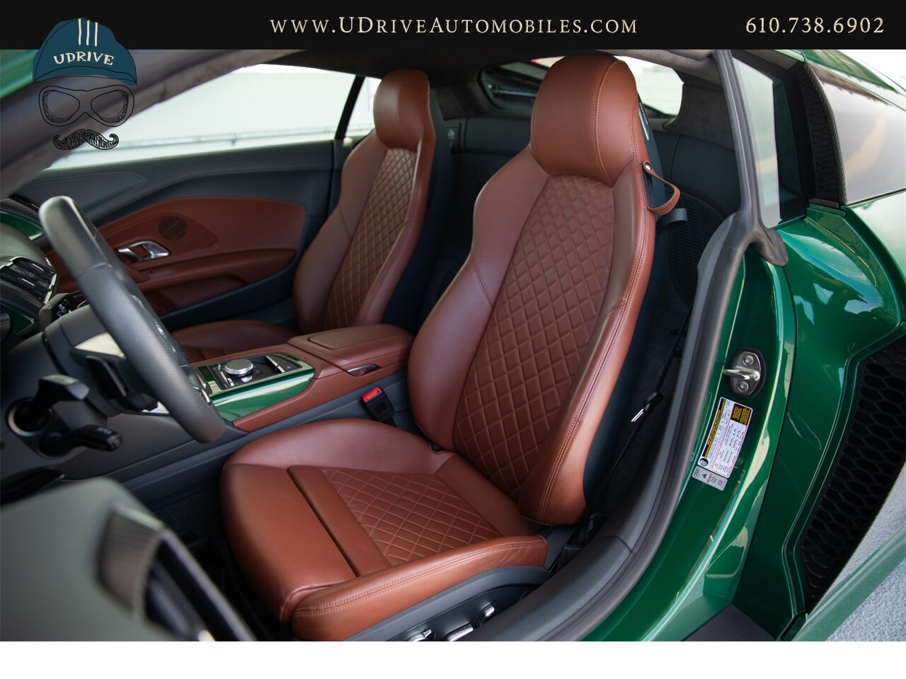 2017 Audi R8 Audi Exclusive Avocado Green Vermont Brown Leather  Diamond Stitching V10 Carbon Fiber - Photo 33 - West Chester, PA 19382