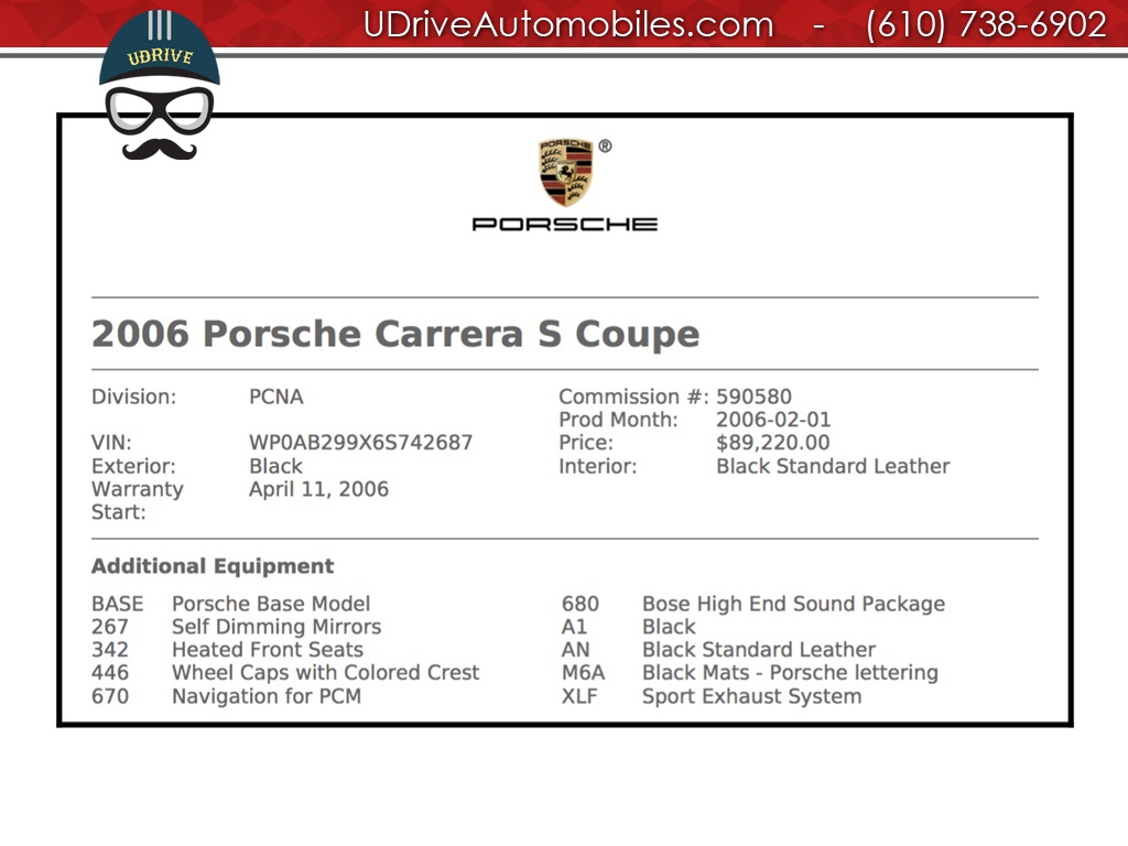 2006 Porsche 911 997S 6 Speed 15k Miles 1 Owner Sport Exhaust  New Tires Fresh Service - Photo 2 - West Chester, PA 19382