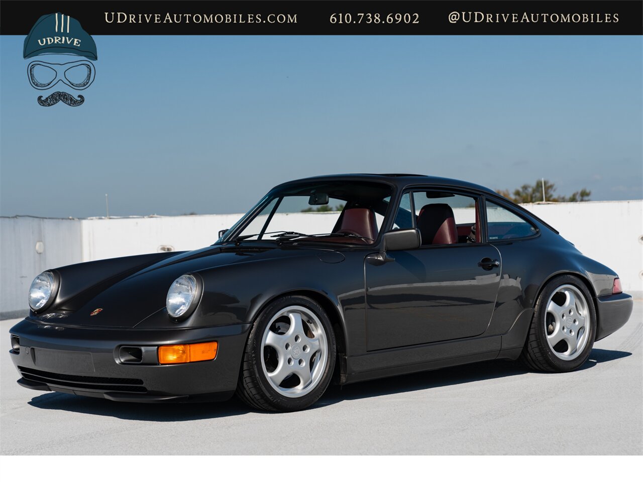1990 Porsche 911 Carrera 2  964 C2 5 Speed Slate Grey over Burgundy  Service History Engine Reseal - Photo 13 - West Chester, PA 19382