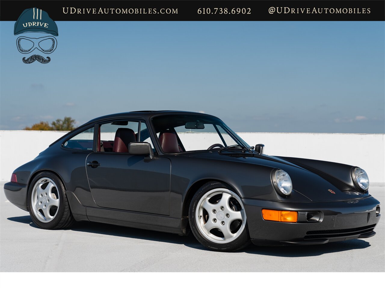 1990 Porsche 911 Carrera 2  964 C2 5 Speed Slate Grey over Burgundy  Service History Engine Reseal - Photo 5 - West Chester, PA 19382