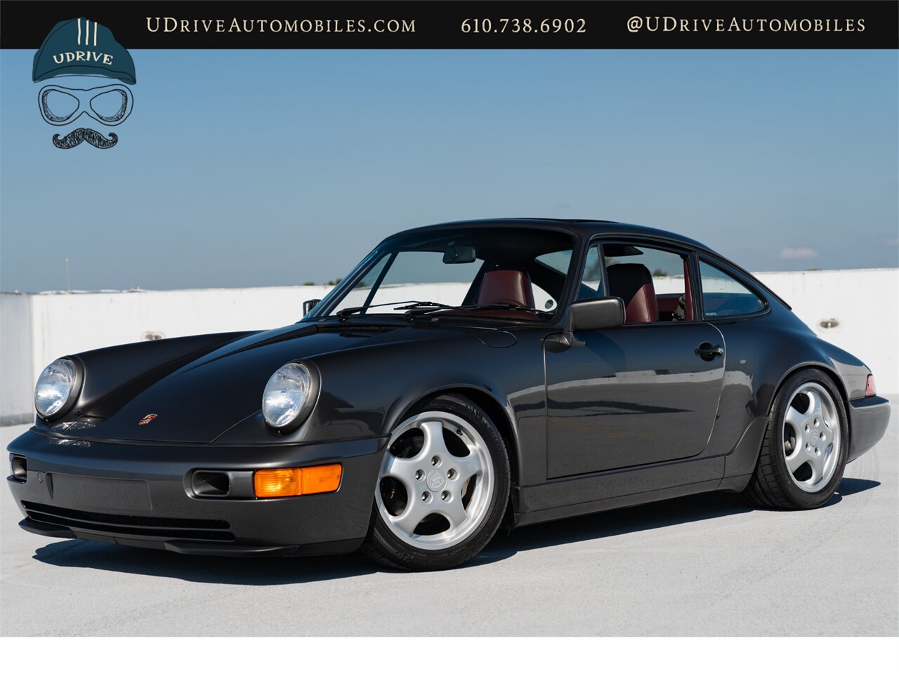 1990 Porsche 911 Carrera 2  964 C2 5 Speed Slate Grey over Burgundy  Service History Engine Reseal - Photo 1 - West Chester, PA 19382