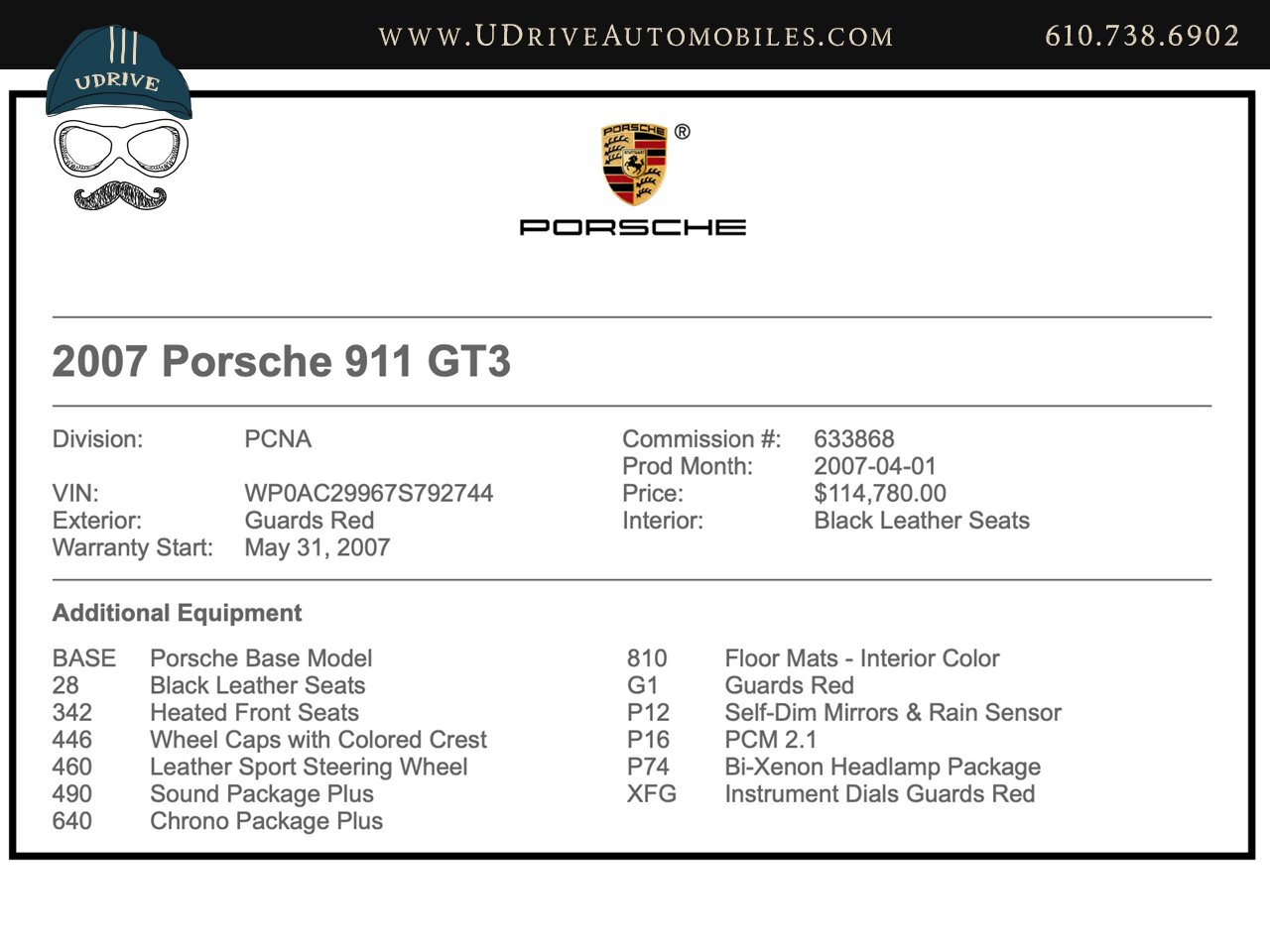2007 Porsche 911 GT3  997 Guards Red Sports Chrono Red Dials Service History - Photo 2 - West Chester, PA 19382