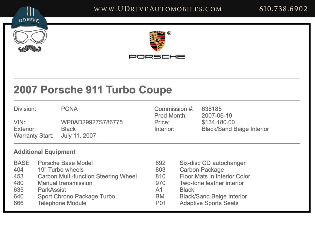 2007 Porsche 911 Turbo 6 Speed Manual Adap Sport Seats  Sport Chrono Carbon Fiber - Photo 2 - West Chester, PA 19382