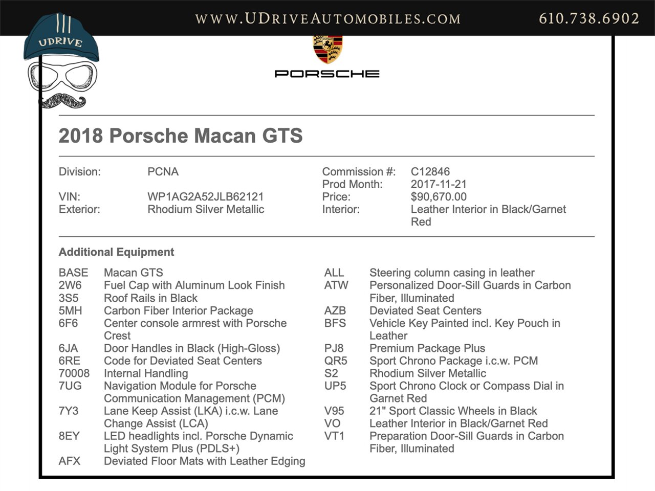 2018 Porsche Macan GTS  Exclusive Manufaktur Prem Plus Chrono 2 Tone Lthr LCA 21 " Sport Classics - Photo 2 - West Chester, PA 19382