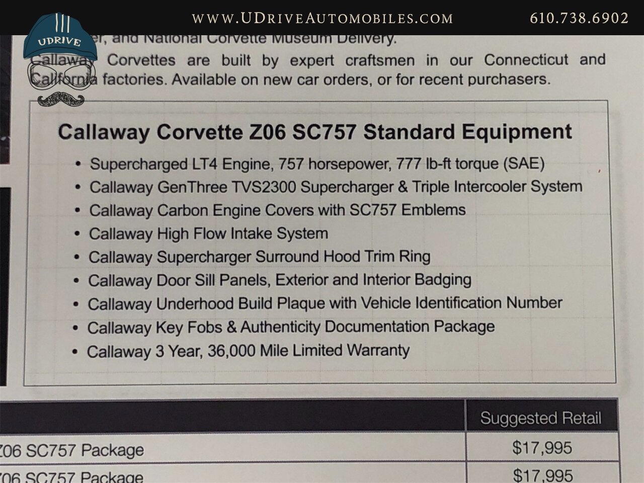 2015 Chevrolet Corvette Z06 3LZ Callaway SC757 Pkg 1 Owner 7Spd Manual   - Photo 75 - West Chester, PA 19382