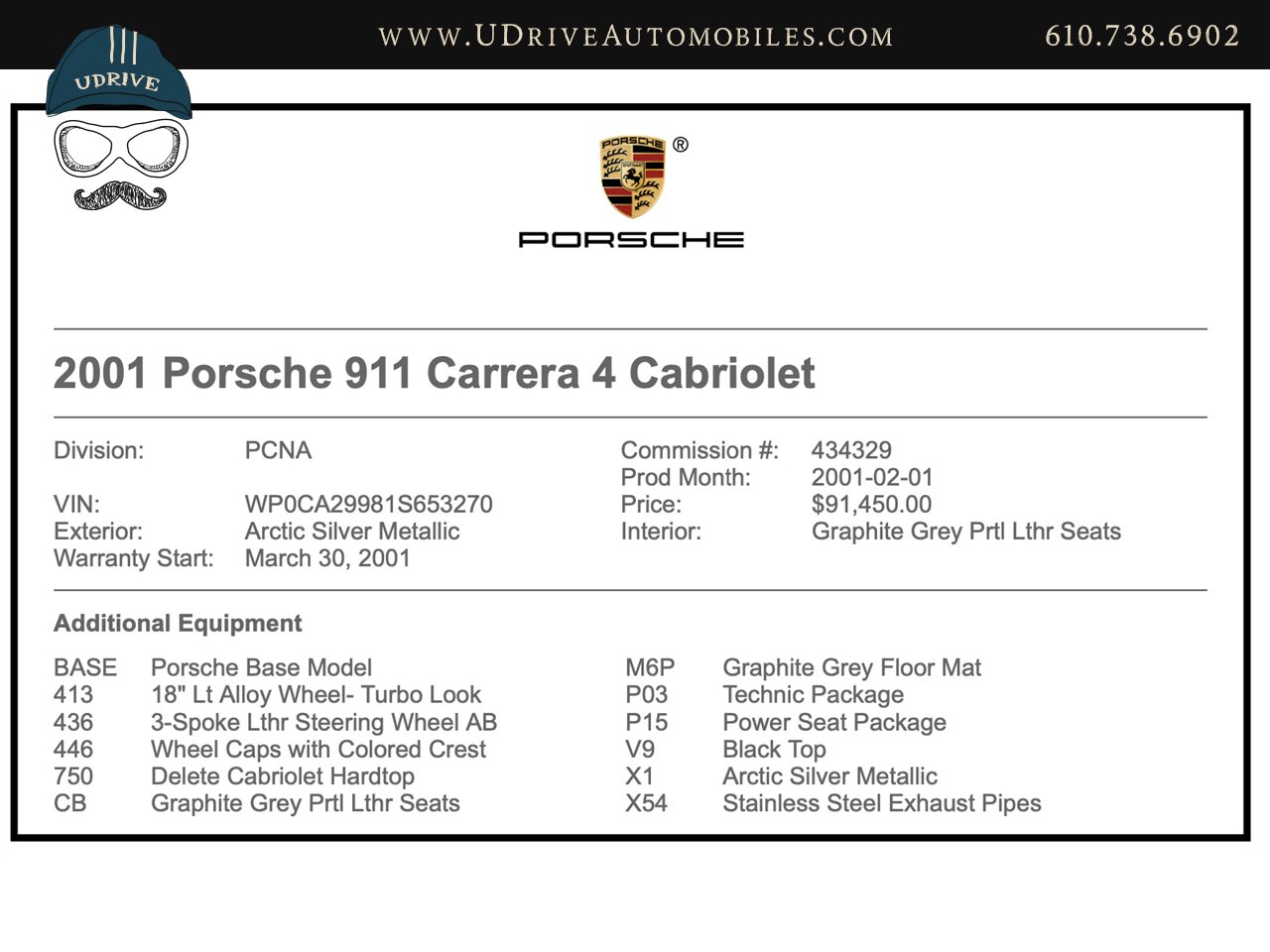 2001 Porsche 911 Carrera 4 Cabriolet Tiptronic IMS Upgrade  Power Seats 18in Turbo Look Wheels 2 Owners $5k Recent Service - Photo 2 - West Chester, PA 19382