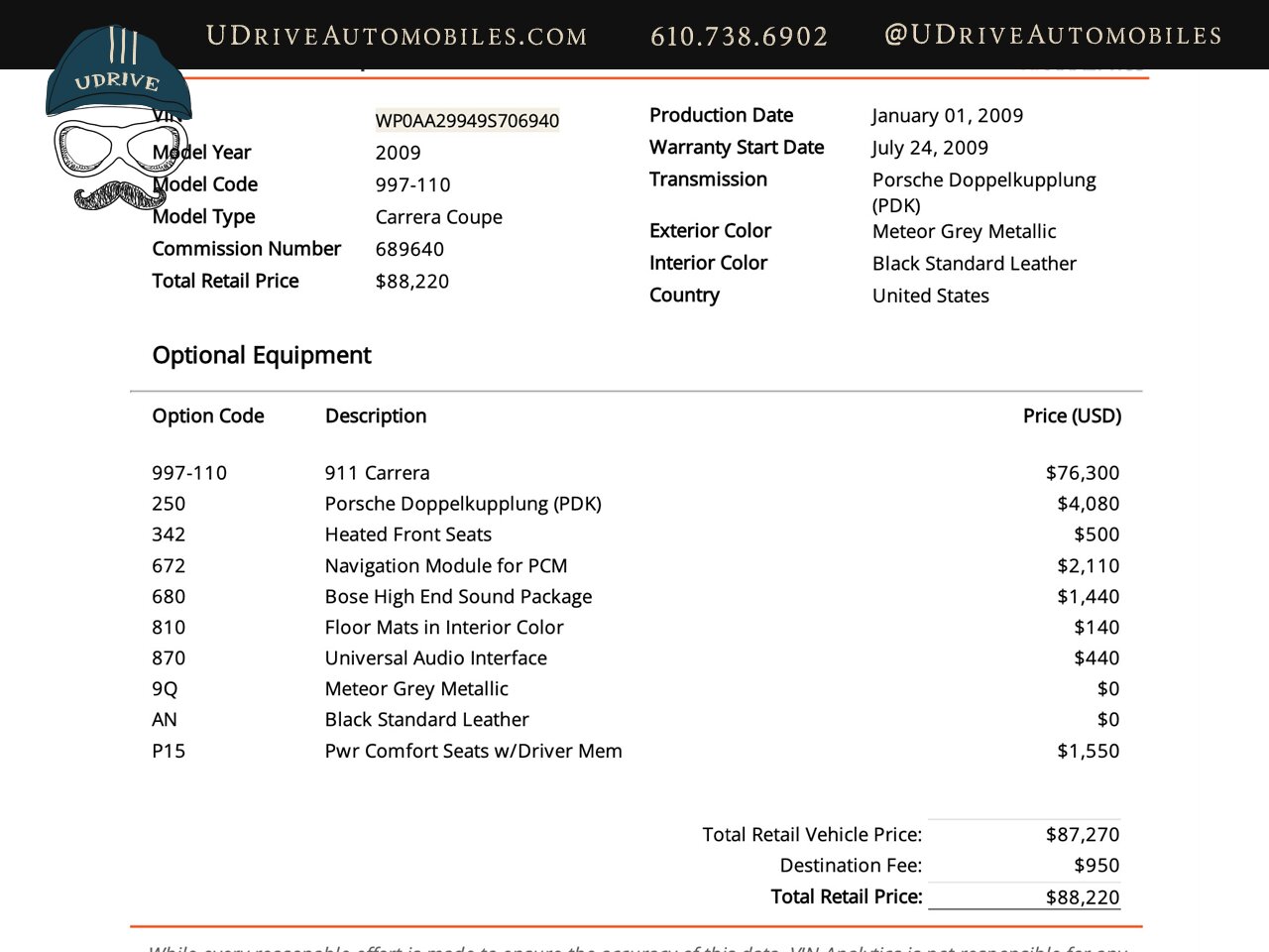 2009 Porsche 911 Carrera  Meteor Grey Heated Seats Bose Audio Low Miles - Photo 1 - West Chester, PA 19382