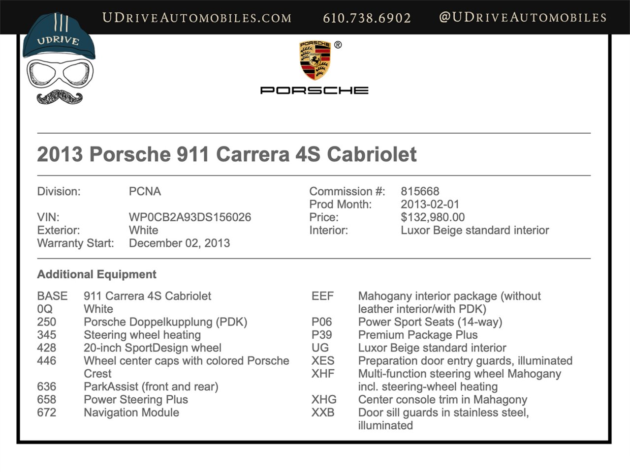 2013 Porsche 911 Carrera 4S  991 20in Sport Design Whls Prem Pkg Plus Mahogony Interior Pkg - Photo 2 - West Chester, PA 19382
