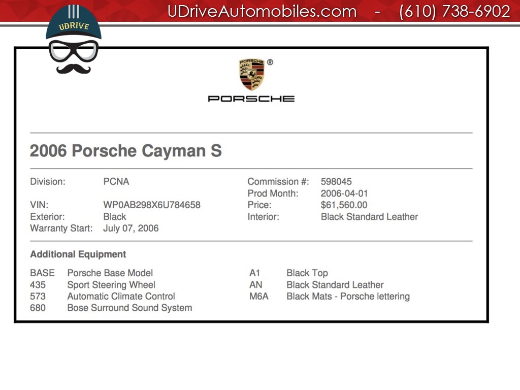 2006 Porsche Cayman S 6 Speed Service History New Tires Fresh Major   - Photo 2 - West Chester, PA 19382