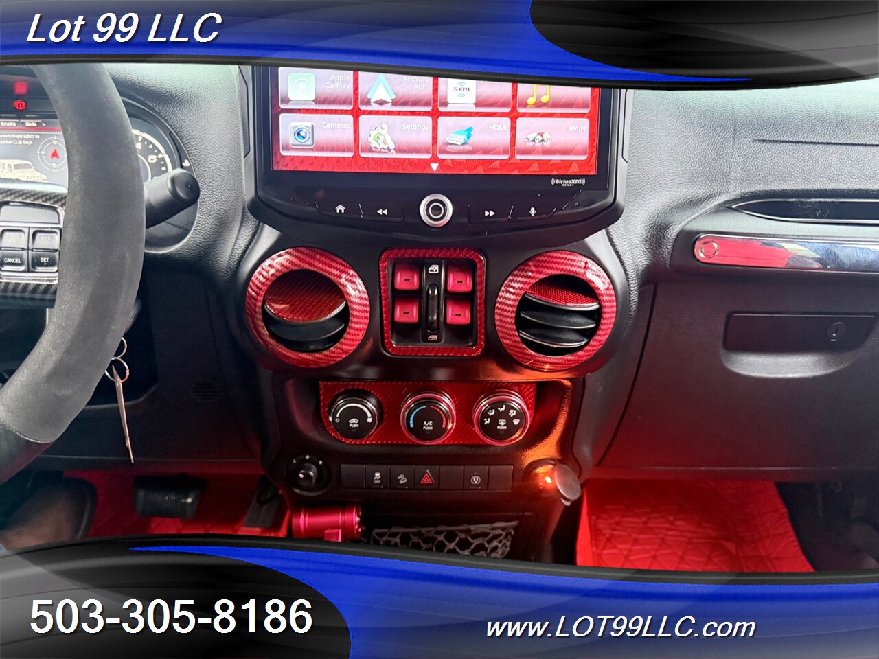 2018 Jeep Wrangler JK Unlimited Sahara ** Red Leather Interior** New 35 " Tires 20 " Wheels *CUSTOM HOOD & DASH* Lifted FOX - Photo 29 - Milwaukie, OR 97267