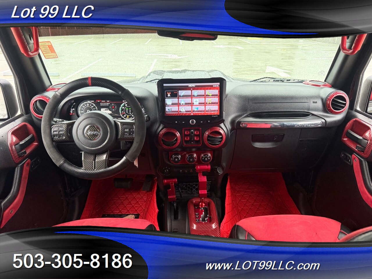 2018 Jeep Wrangler JK Unlimited Sahara ** Red Leather Interior** New 35 " Tires 20 " Wheels *CUSTOM HOOD & DASH* Lifted FOX - Photo 46 - Milwaukie, OR 97267