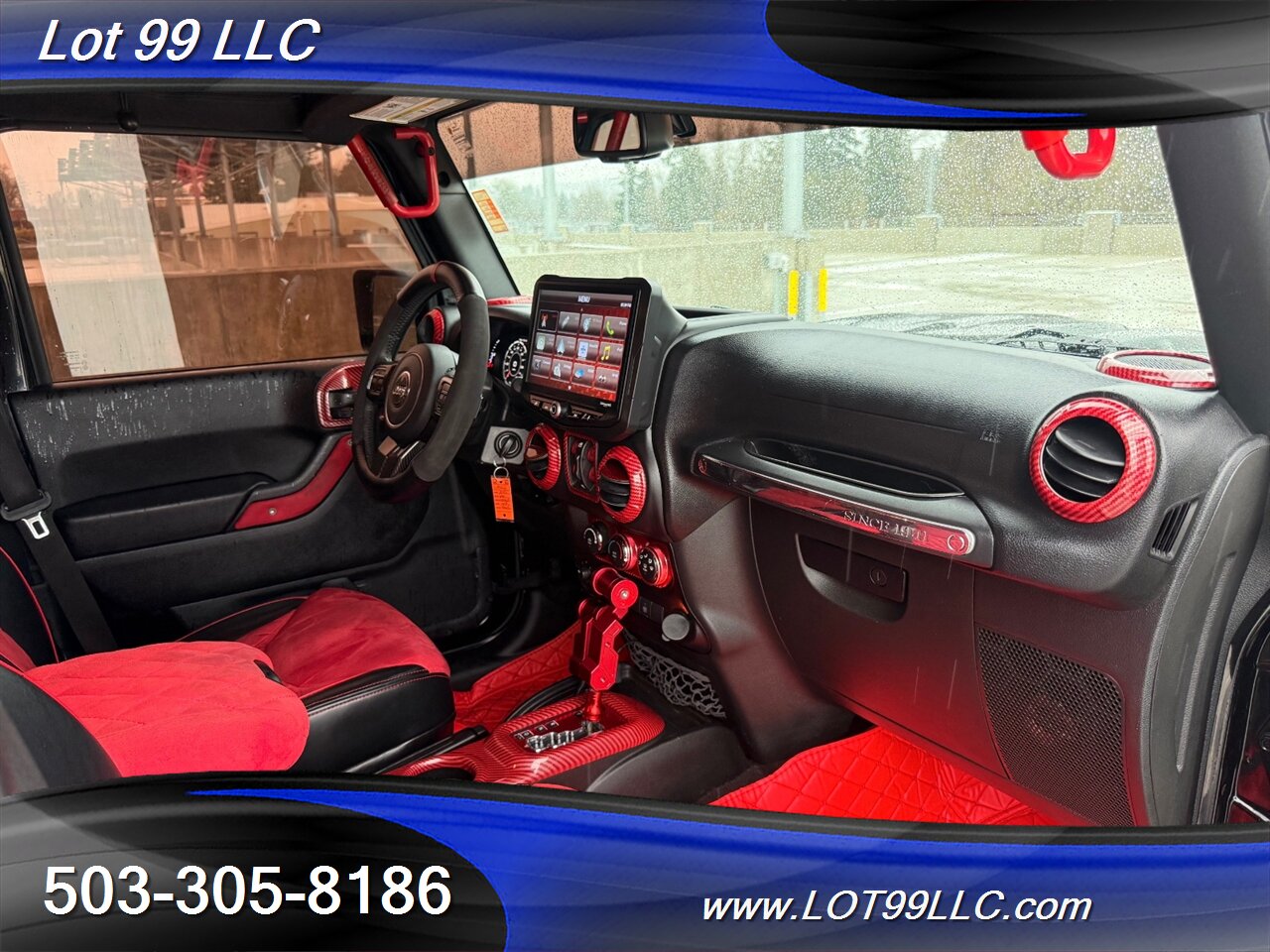 2018 Jeep Wrangler JK Unlimited Sahara ** Red Leather Interior** New 35 " Tires 20 " Wheels *CUSTOM HOOD & DASH* Lifted FOX - Photo 35 - Milwaukie, OR 97267