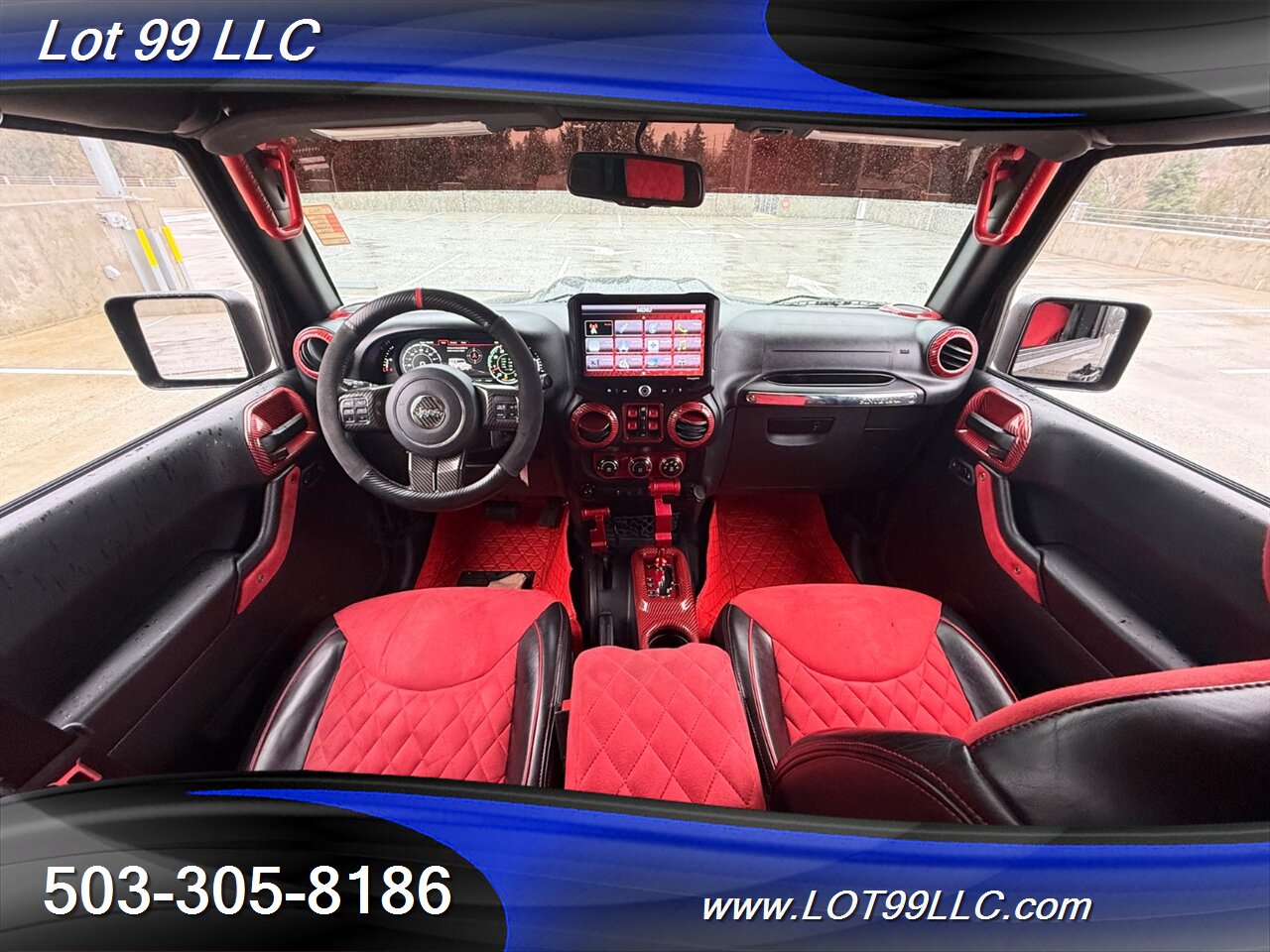 2018 Jeep Wrangler JK Unlimited Sahara ** Red Leather Interior** New 35 " Tires 20 " Wheels *CUSTOM HOOD & DASH* Lifted FOX - Photo 4 - Milwaukie, OR 97267