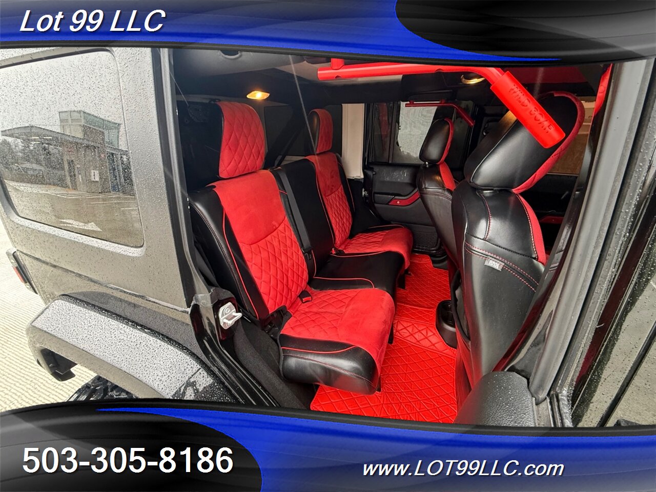 2018 Jeep Wrangler JK Unlimited Sahara ** Red Leather Interior** New 35 " Tires 20 " Wheels *CUSTOM HOOD & DASH* Lifted FOX - Photo 7 - Milwaukie, OR 97267