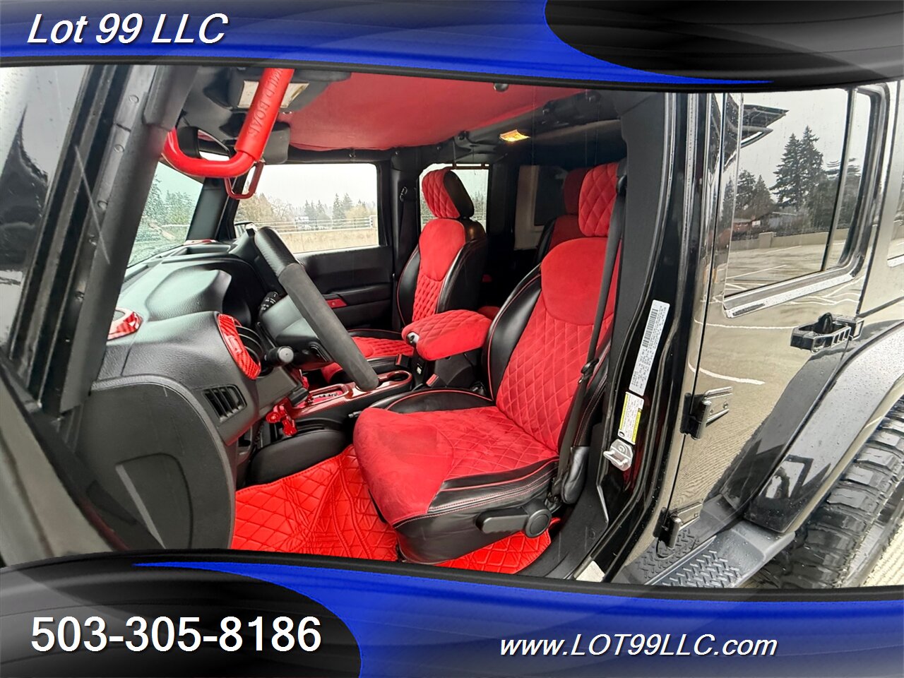 2018 Jeep Wrangler JK Unlimited Sahara ** Red Leather Interior** New 35 " Tires 20 " Wheels *CUSTOM HOOD & DASH* Lifted FOX - Photo 47 - Milwaukie, OR 97267