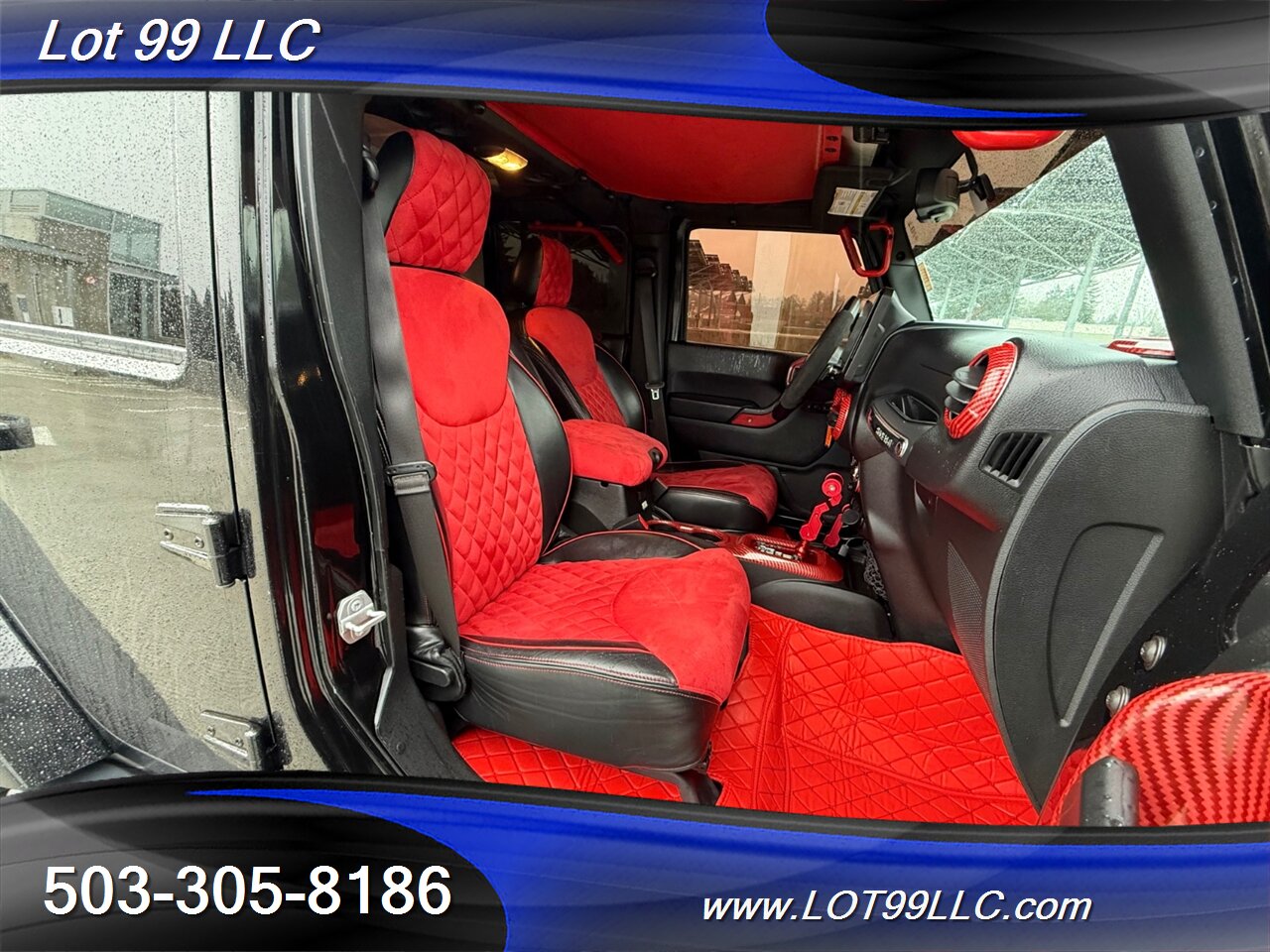 2018 Jeep Wrangler JK Unlimited Sahara ** Red Leather Interior** New 35 " Tires 20 " Wheels *CUSTOM HOOD & DASH* Lifted FOX - Photo 5 - Milwaukie, OR 97267