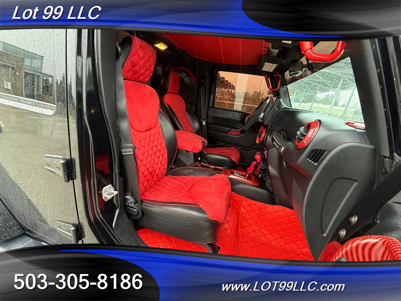 2018 Jeep Wrangler JK Unlimited Sahara ** Red Leather Interior** New 35 " Tires 20 " Wheels *CUSTOM HOOD & DASH* Lifted FOX - Photo 34 - Milwaukie, OR 97267