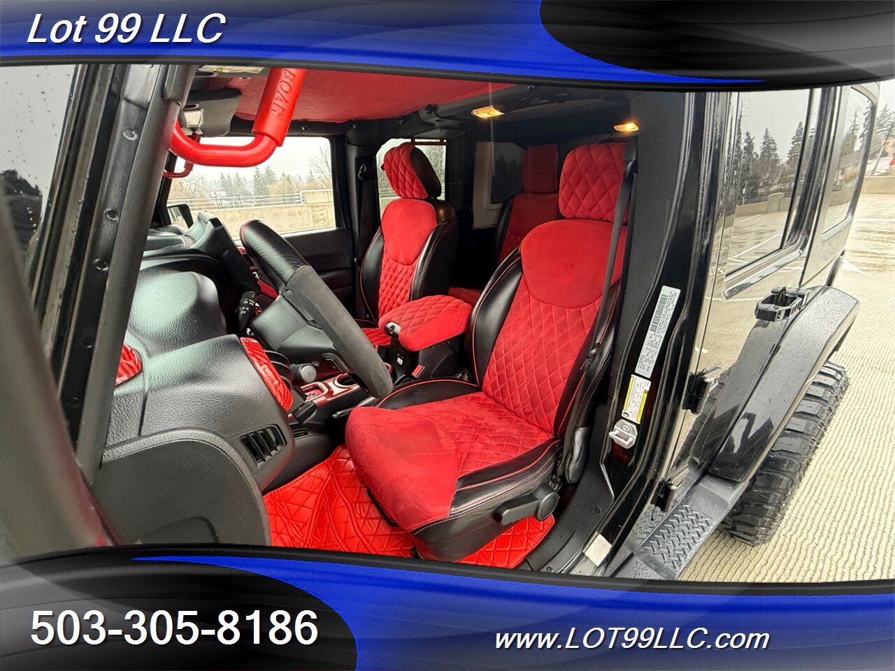 2018 Jeep Wrangler JK Unlimited Sahara ** Red Leather Interior** New 35 " Tires 20 " Wheels *CUSTOM HOOD & DASH* Lifted FOX - Photo 3 - Milwaukie, OR 97267