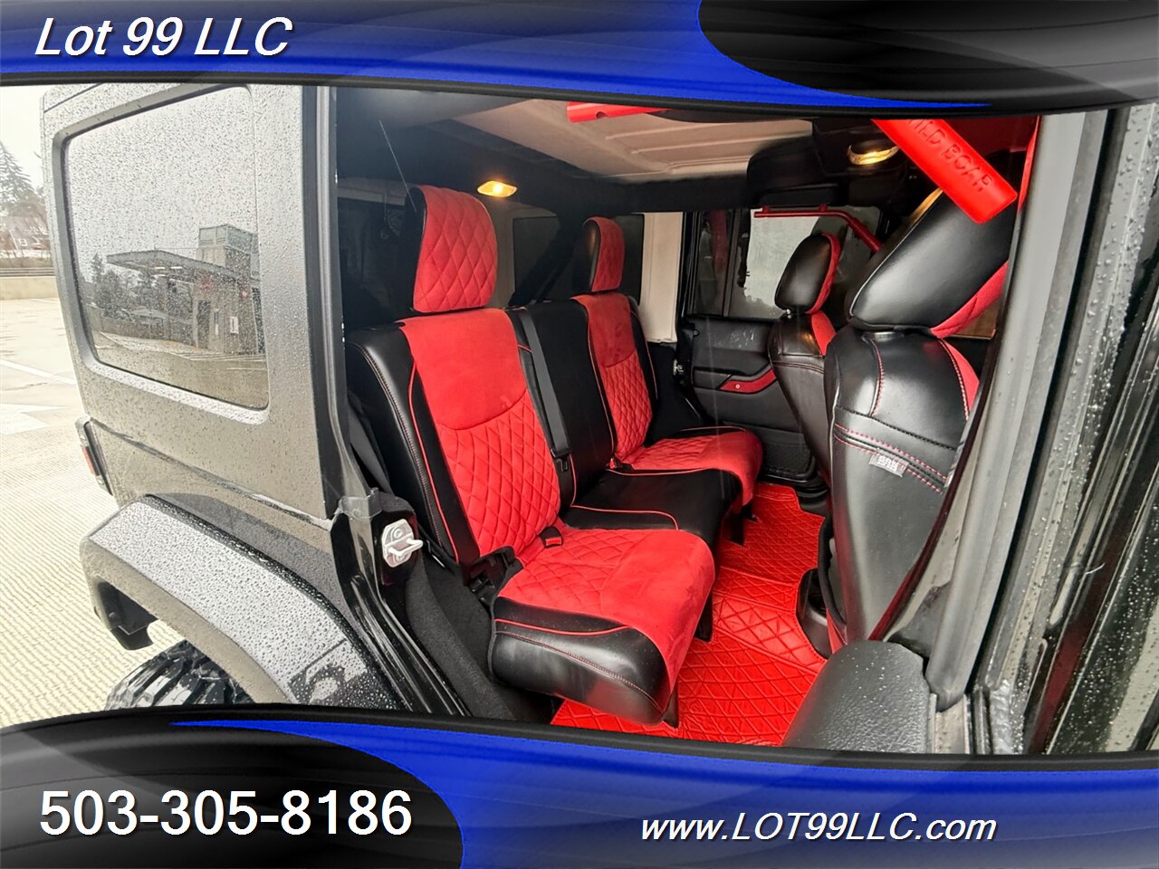 2018 Jeep Wrangler JK Unlimited Sahara ** Red Leather Interior** New 35 " Tires 20 " Wheels *CUSTOM HOOD & DASH* Lifted FOX - Photo 36 - Milwaukie, OR 97267