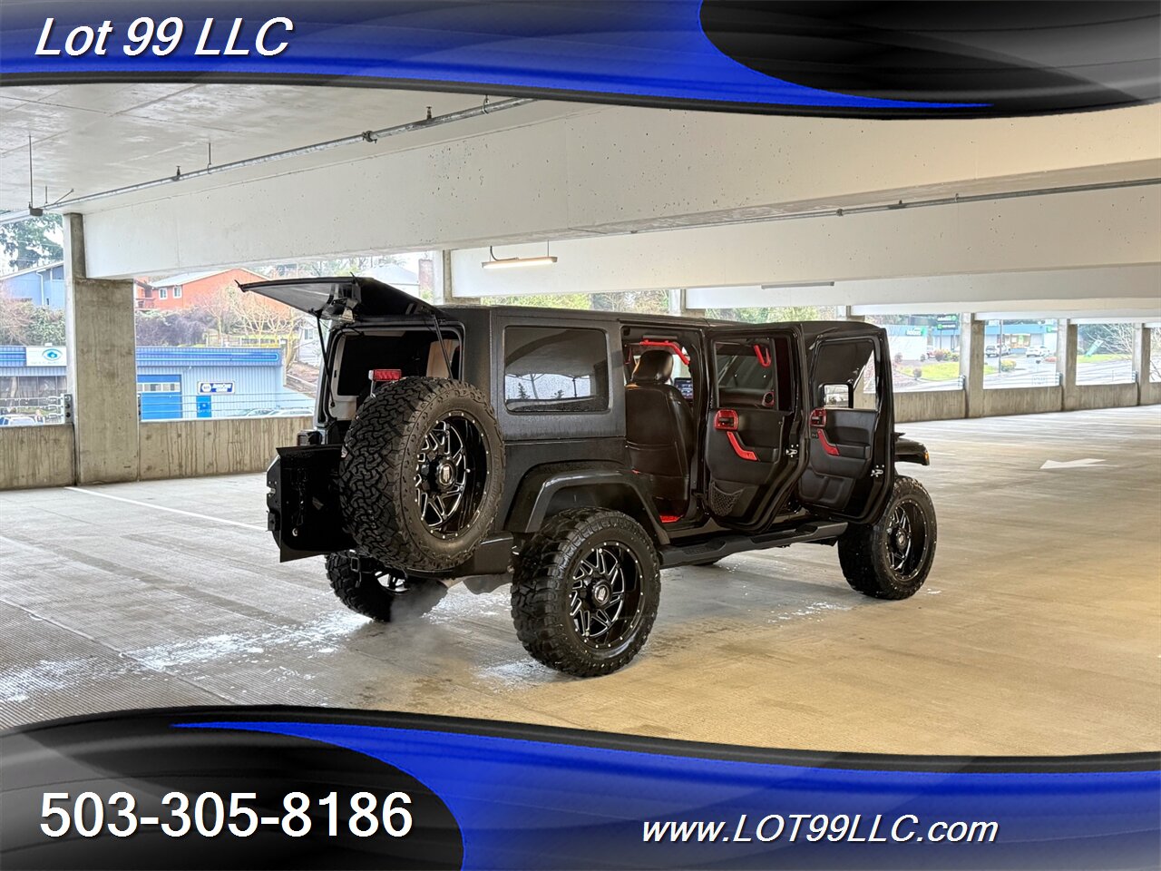 2018 Jeep Wrangler JK Unlimited Sahara ** Red Leather Interior** New 35 " Tires 20 " Wheels *CUSTOM HOOD & DASH* Lifted FOX - Photo 42 - Milwaukie, OR 97267