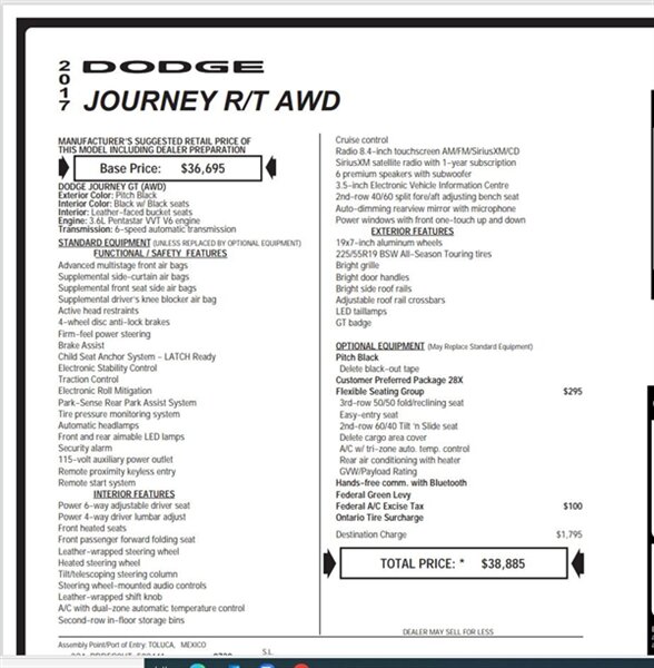 2017 Dodge Journey GT 110K ** AWD ** 3rd Row ** Htd-Leather Navi cam   - Photo 3 - Milwaukie, OR 97267