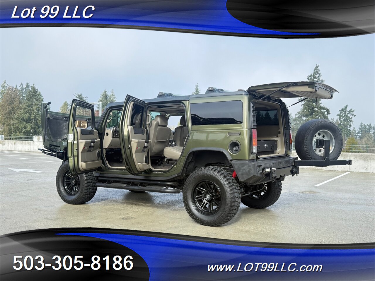 2003 Hummer H2 Lux Series 4x4 * Only 55k Miles * Lifted NEW 37 " 6.0 V8 Tires F&R Heated Leather Moon Roof - Photo 28 - Milwaukie, OR 97267