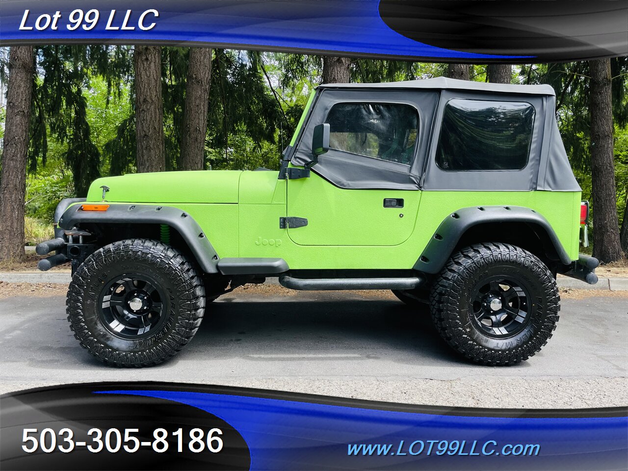1992 Jeep Wrangler 4x4 *Lime Green Body Armour* Winch NEW TIRES Top   - Photo 1 - Milwaukie, OR 97267
