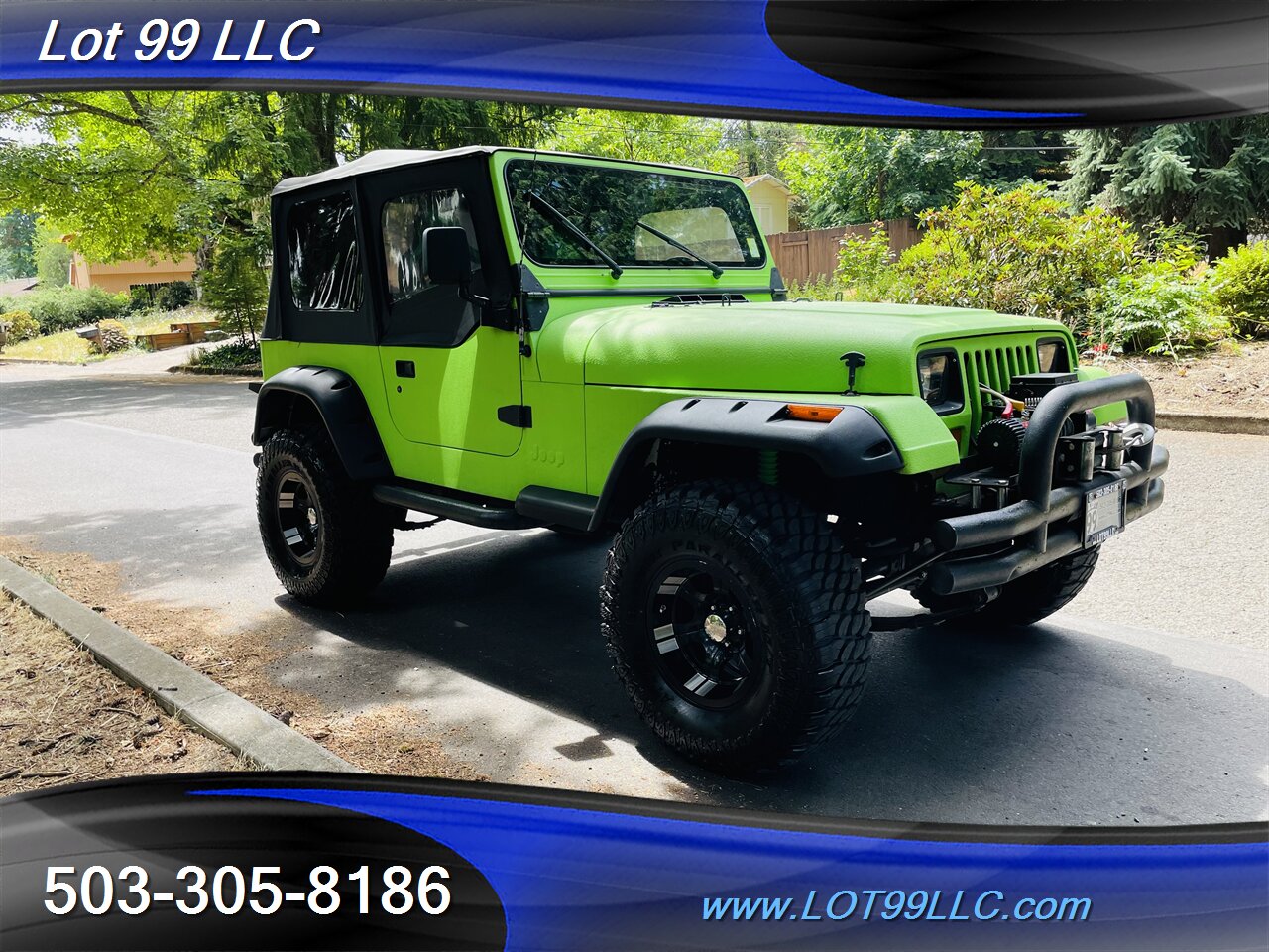 1992 Jeep Wrangler 4x4 *Lime Green Body Armour* Winch NEW TIRES Top   - Photo 4 - Milwaukie, OR 97267