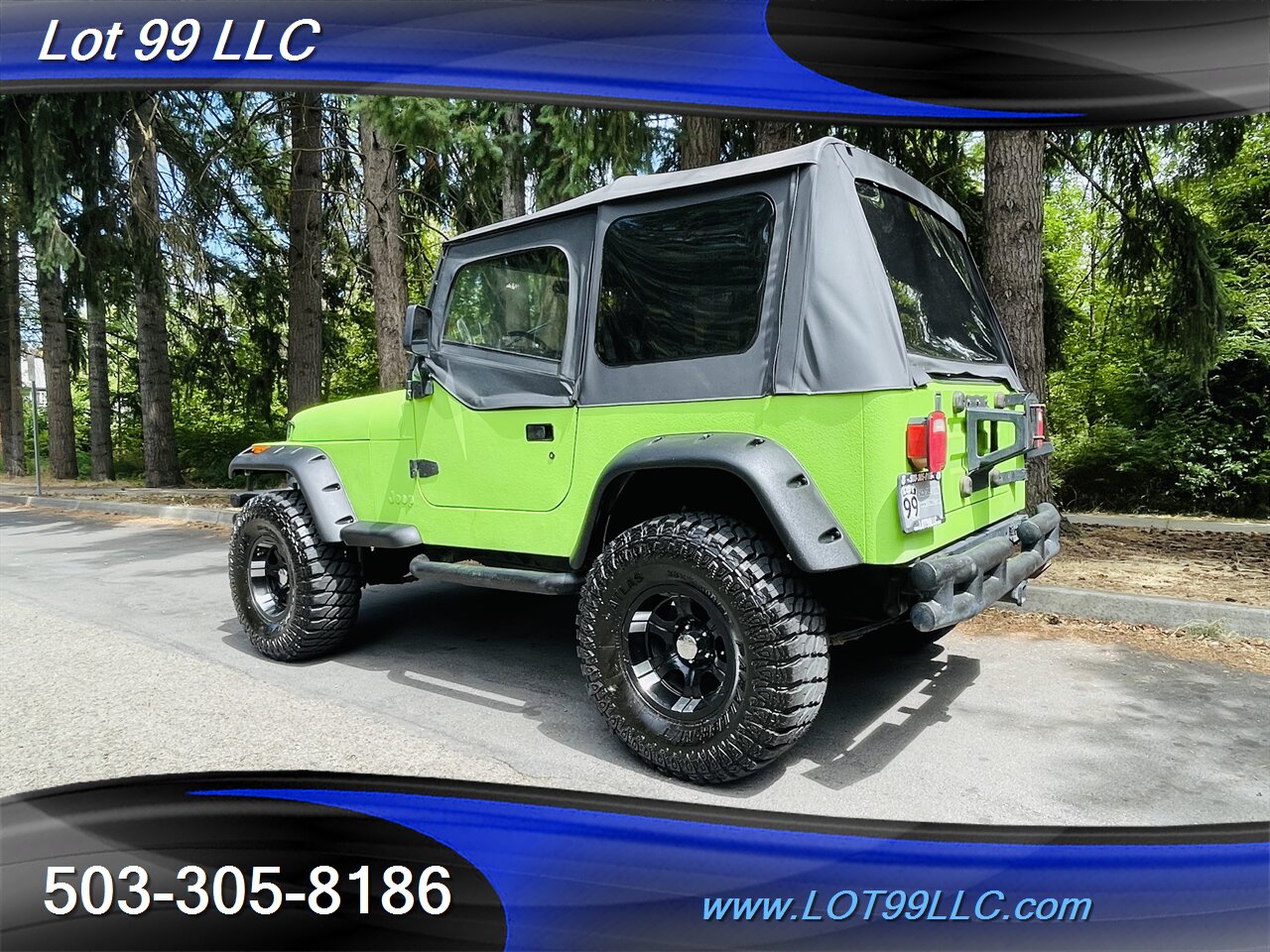 1992 Jeep Wrangler 4x4 *Lime Green Body Armour* Winch NEW TIRES Top   - Photo 7 - Milwaukie, OR 97267