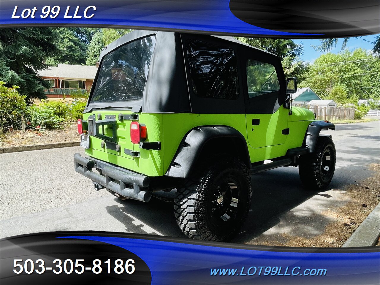 1992 Jeep Wrangler 4x4 *Lime Green Body Armour* Winch NEW TIRES Top   - Photo 8 - Milwaukie, OR 97267