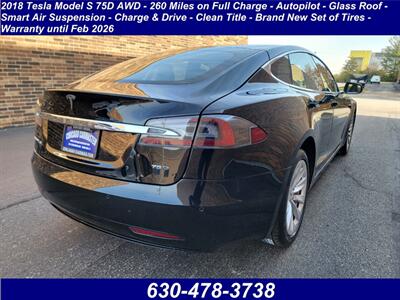 2018 Tesla Model S 75D AWD - 260 Miles on Full Charge - Autopilot - Glass Roof - Smart Air Suspension - Charge & Drive - Clean Title - Warranty - Photo 2 - Wood Dale, IL 60191