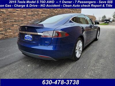 2015 Tesla Model S 70D AWD - 7 Passengers - 1 OWNER -  265 Miles with Full Charge - Save $$$ on Gas - Charge & Drive - NO Accident - Clean Auto check Report & Title - Photo 2 - Wood Dale, IL 60191