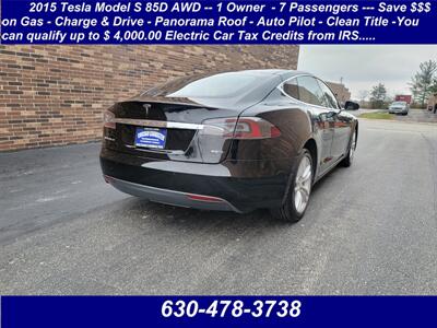 2015 Tesla Model S 85D AWD -- 1 OWNER -- Only 56K Mile - 7 Passengers  - Save $$$ on Gas - Charge & Drive - Panorama Roof - Auto Pilot - NO Accident - Clean Title - $4,000 Tax Credit already taken off the List Price - Photo 2 - Wood Dale, IL 60191