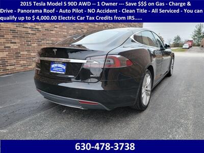 2015 Tesla Model S 90D AWD -- 1 OWNER -- Save $$$ on Gas -  Charge & Drive - Panorama Roof - Auto Pilot - NO Accident - Clean Title - Photo 2 - Wood Dale, IL 60191