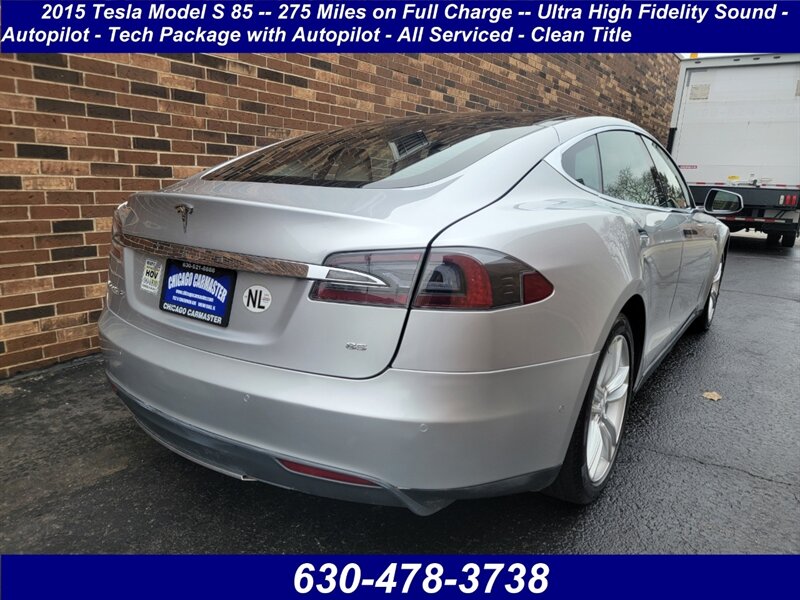 2015 Tesla Model S 85 -- 275 Miles on Full Charge --  Ultra High Fidelity Sound - Autopilot - Tech Package with Autopilot - All Serviced - Clean Title