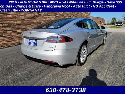 2016 Tesla Model S 90D AWD -- 243 Miles on Full Charge --  Save $$$ on Gas - Charge & Drive - Panorama Roof - Auto Pilot - NO Accident - Clean Title - WARRANTY - Photo 2 - Wood Dale, IL 60191