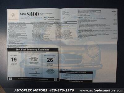 2010 Mercedes-Benz S 400 Hybrid  PREMIUM PACKAGE 2 - Driver Assistance PKG - Photo 44 - Lynnwood, WA 98036