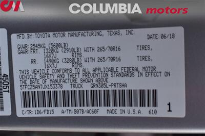 2018 Toyota Tacoma TRD Off-Road  4x4 4dr Double Cab 5.0 ft SB! Toyota Safety Sense! Dynamic Radar Cruise Control! Lane Assist! Back-Up Camera! 4H & 4L! Bluetooth! GPS Navigation! Qi Wireless Charger! Pathfinder AT Tires! - Photo 35 - Portland, OR 97266