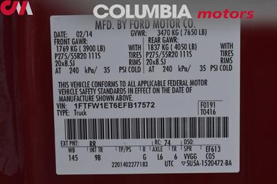 2014 Ford F-150 Platinum  4x4 4dr SuperCrew Styleside 5.5 ft. SB**BY APPOINTMENT ONLY** Back Up Camera! Bluetooth! Tow Package! Heated & Ventilated Leather Seats! Sunroof! Sony Sound! - Photo 30 - Portland, OR 97266