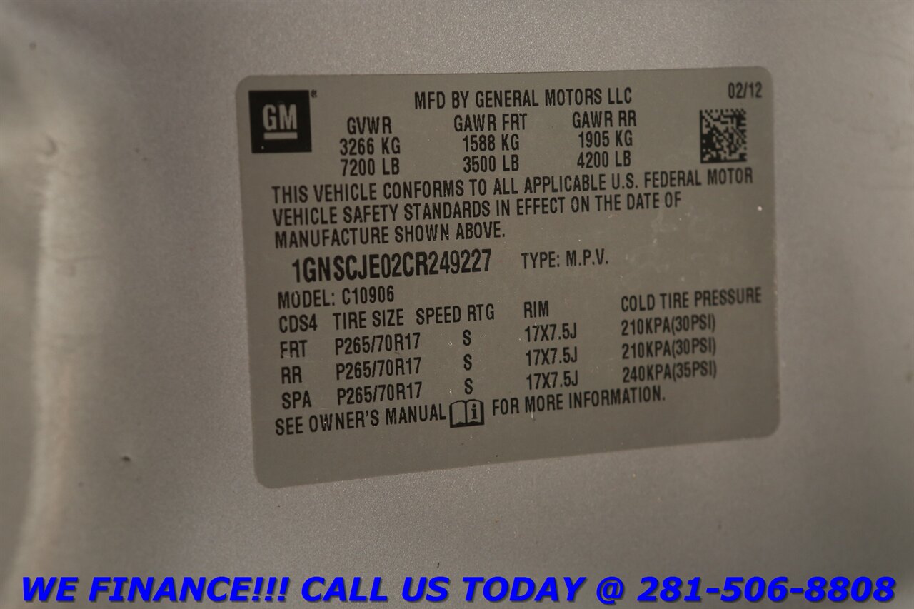 2012 Chevrolet CHEVROLET SUBURBAN LT DVD SUN LEATHER 8PASS WOOD BOSE   - Photo 30 - Houston, TX 77031