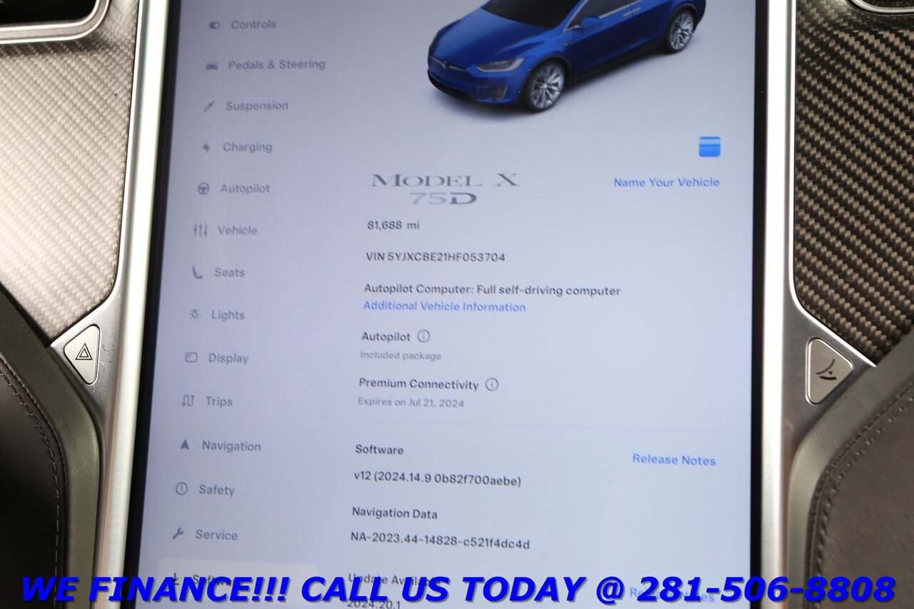 2017 Tesla Model X 2017 75D AWD AUTOPILOT 6PASS CARBON FIBER 81K   - Photo 16 - Houston, TX 77031