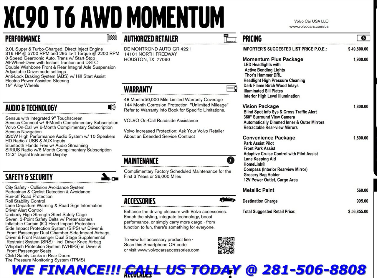 2016 Volvo XC90 2016 T6 Momentum AWD 7PASS NAV PANO HEATSEAT 36CAM - Photo 3 - Houston, TX 77031