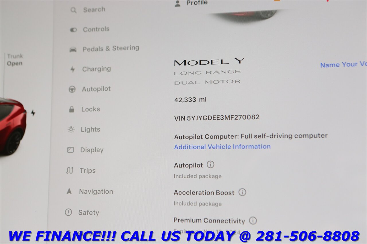 2021 Tesla Model Y 2021 Long Range FSD AWD AUTOPILOT ACCEL PANO 42K   - Photo 16 - Houston, TX 77031