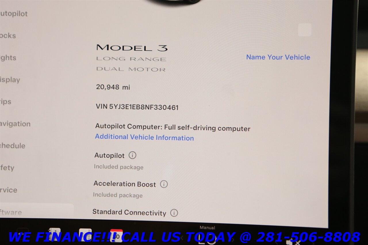 2022 Tesla Model 3 2022 Long Range AWD AUTOPILOT NAV PANO BLIND 20K   - Photo 16 - Houston, TX 77031